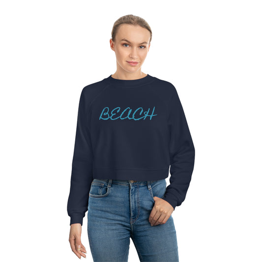Beach - Women's Cropped Fleece Pullover